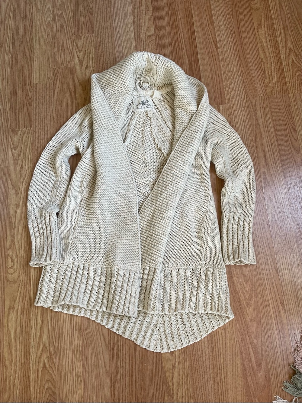 Anthropologie long Cream Knit sweater Angel of the  North